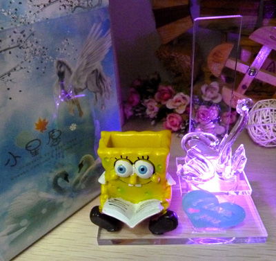 3D水晶机器猫许愿瓶天鹅礼品摆件