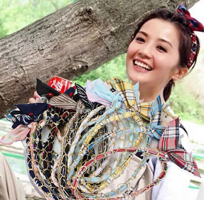 金属链条多彩兔耳朵发带发箍