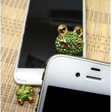 Frog可爱奢华水钻合金立体 耳机孔通用耳机塞 手机防尘塞