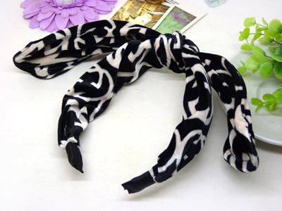 绒布艺兔耳朵蝴蝶结发箍