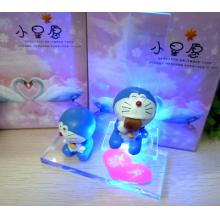 3D水晶机器猫许愿瓶天鹅礼品摆件