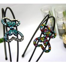 蝴蝶结黑色合金发箍 水晶水钻头箍