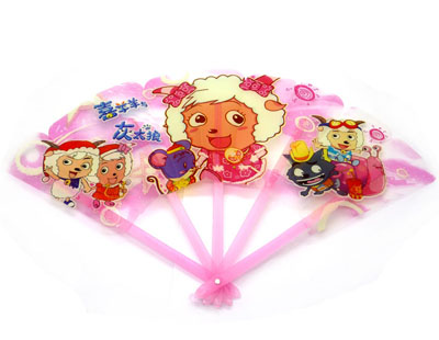 动漫卡通塑料小折扇批发